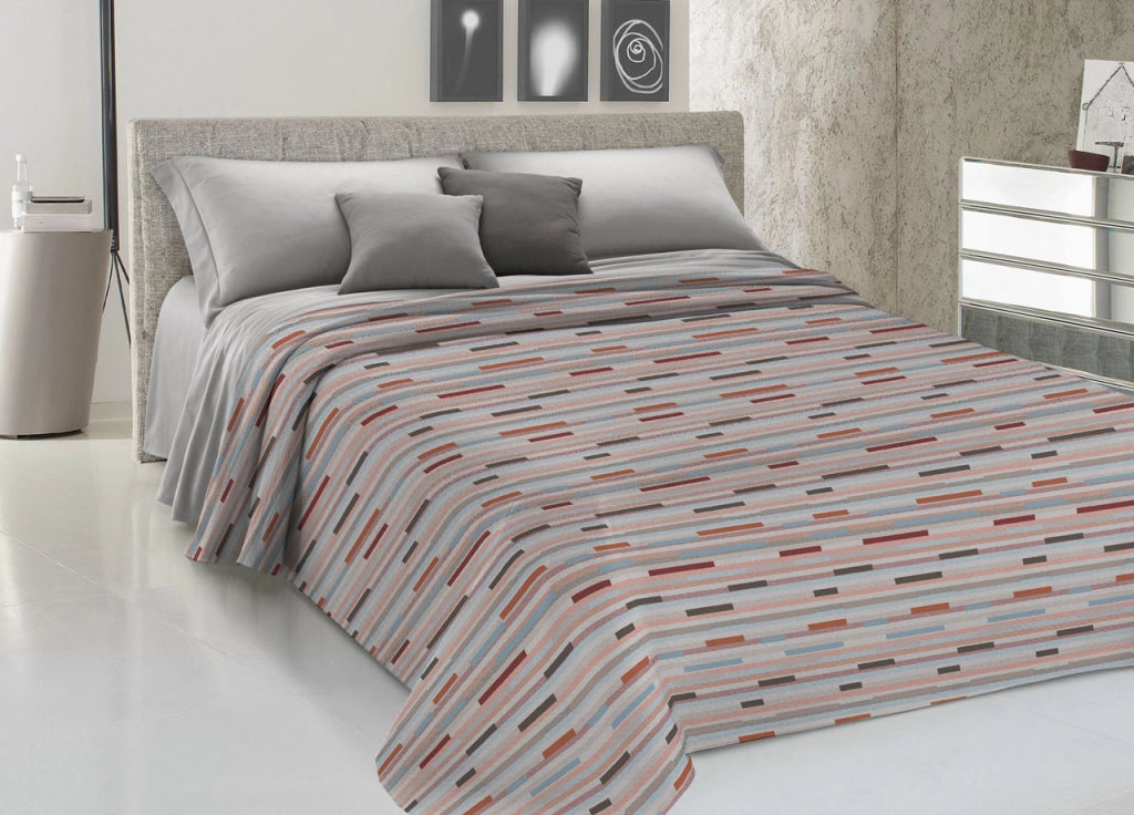 Copriletto Piquet Primavera Estate 100% Cotone Disegno 8230 Astratto - Singolo - Arancio