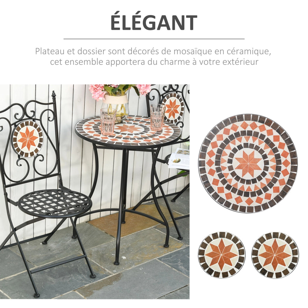 Set di sedie da bistro 2 posti con tavolino ¨C zephmum ¨C metallo nero