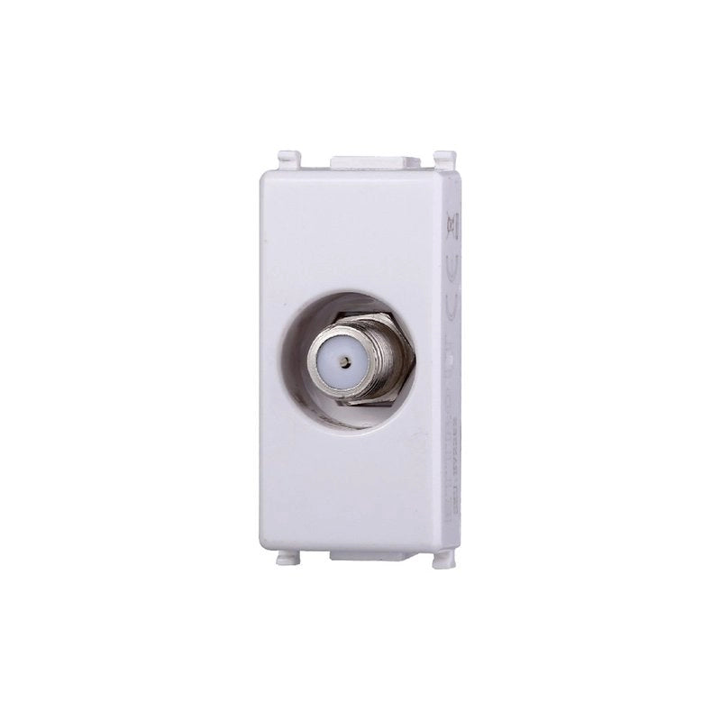Presa TV SAT A Vite Satellitare Tipo F Colore BIANCO Compatibile Con Vimar Plana