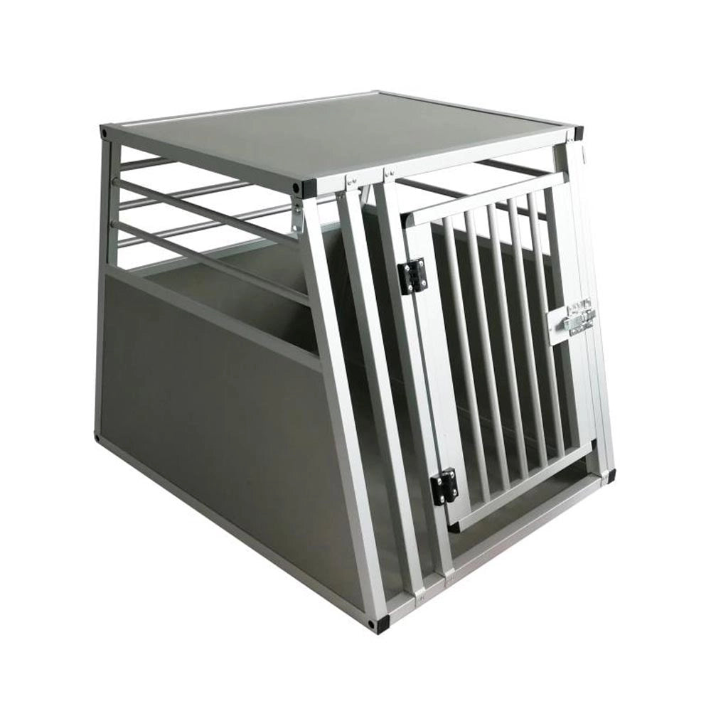 Trasportino per cani da auto singolo x-large gabbia in alluminio per animali porta singola