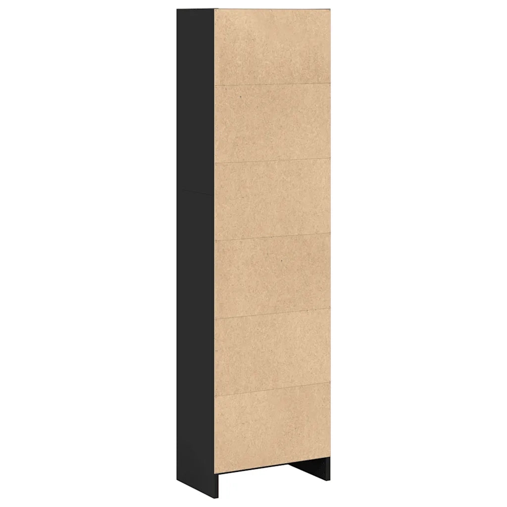 Libreria-Scaffale per Libri-Mobile di Stoccaggio Nera 40x24x143 cm in Truciolato