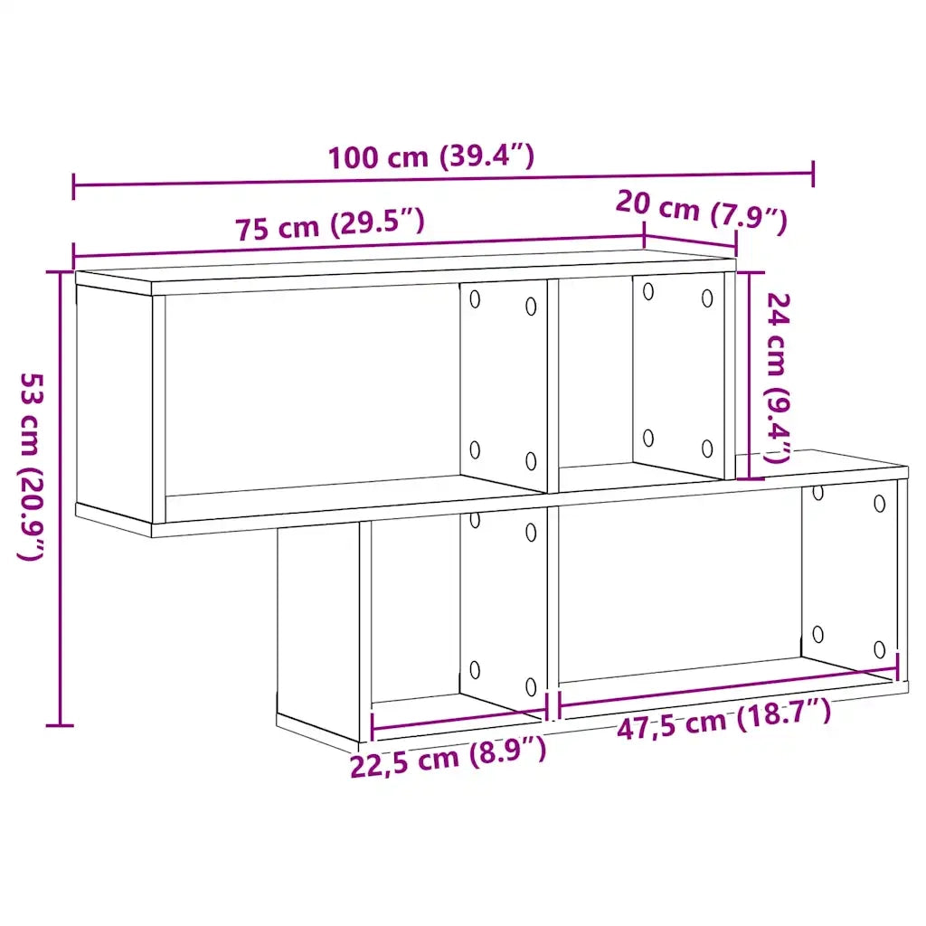 Scaffale da parete con lo scaffale Nero Legno multistrato 869197