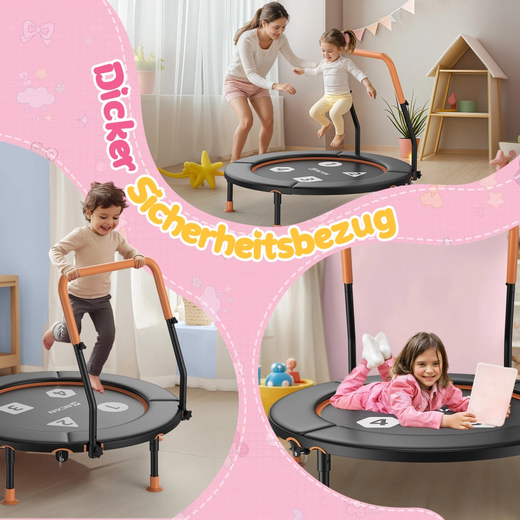 Trampolino per Bambini Folding ¨C zephmum ¨C 91 cm, Verde, Sicurezza, per Interno/Giardino