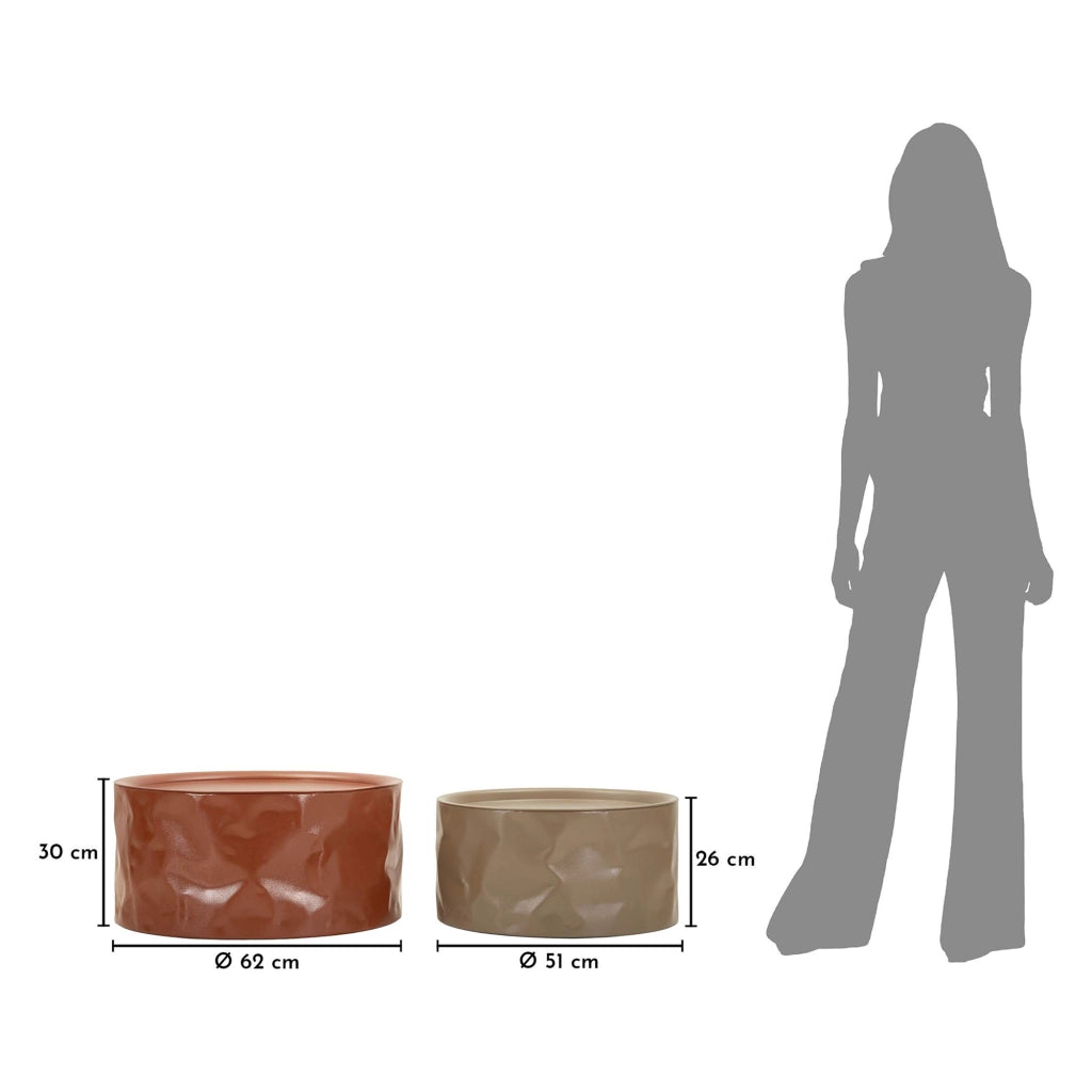 Ganovama, Tavolino da Salotto set da 2, 34x66x66h cm Rosso