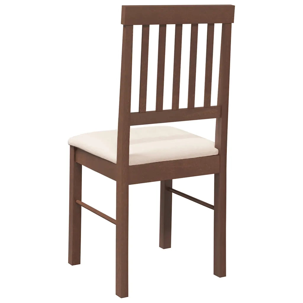 vidaXL Sedie da Pranzo con Cuscini 2pz Marrone Legno Massello di Hevea