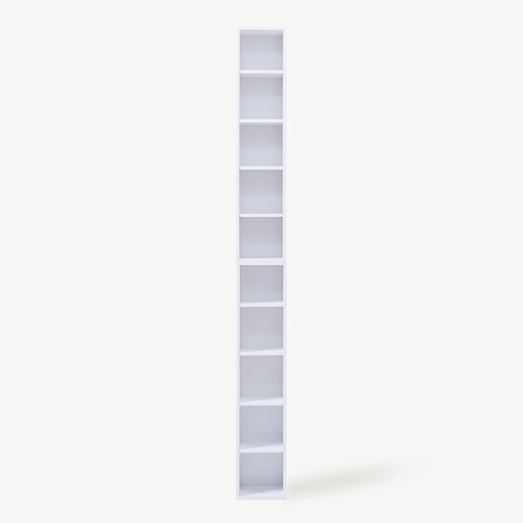 Scaffale a Colonna Tynset con 10 Scomparti per CD DVD 187x20x17 cm Bianco [en.casa]