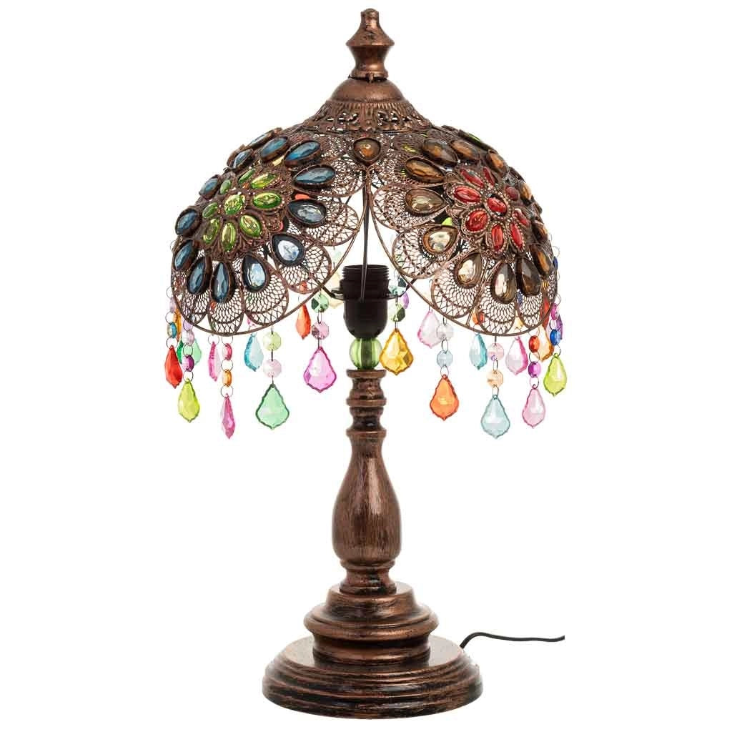 Lampada in metallo con perline in cristallo acrilico D35x30h cm