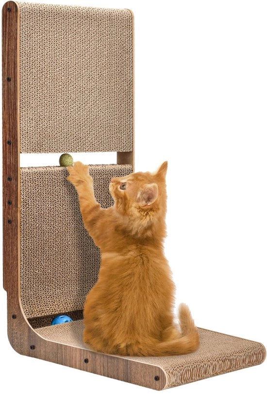 Krabbapporto per gatti, 69 cm Krabbapporto a L con pallina, Krabbapporto per gatti con pallina, Krabbapporto di alta qualità in cartone