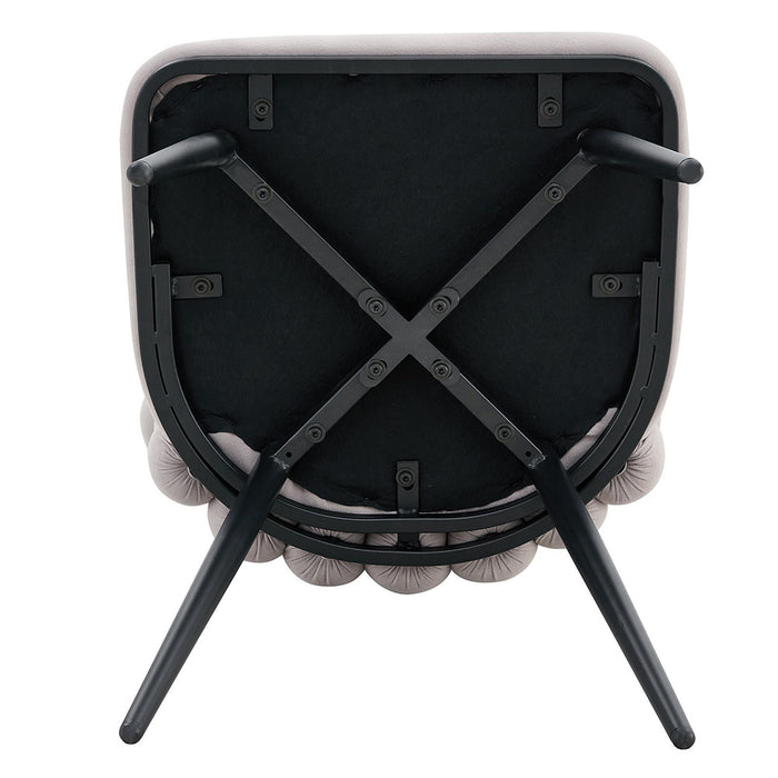 Set 2 sedie da pranzo - Xylo - velluto grigio chiaro gambe nere