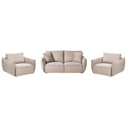 Set da salotto in tessuto Seduta bassa e profonda Schienale imbottito Accogliente Moderno 5 posti tortora Moderno Accogliente