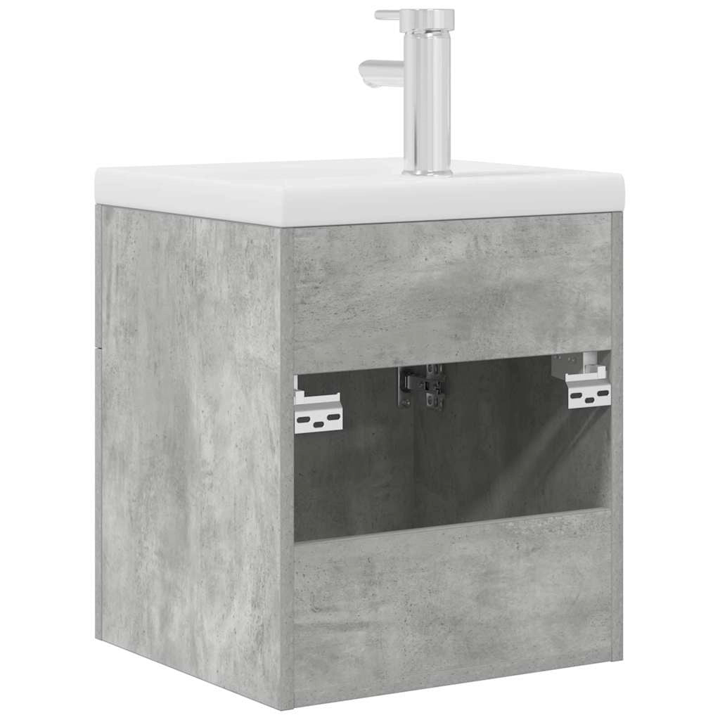 Mobile bagno sospeso dal design moderno 41 x 38,5 x 46 cm con vano contenitore in legno composito grigio cemento 02_0055754