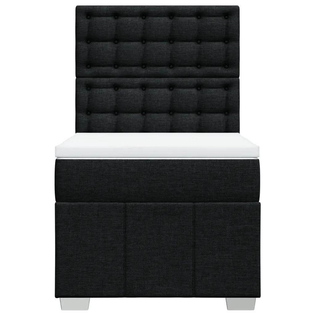 vidaXL Giroletto a Molle con Materasso Nero 80x200 cm inTessuto