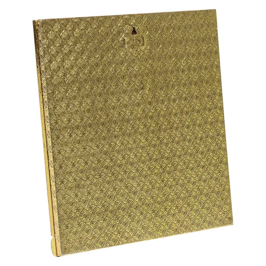 Portachiavi in metallo dorato goffrato 25x22,5x2h
