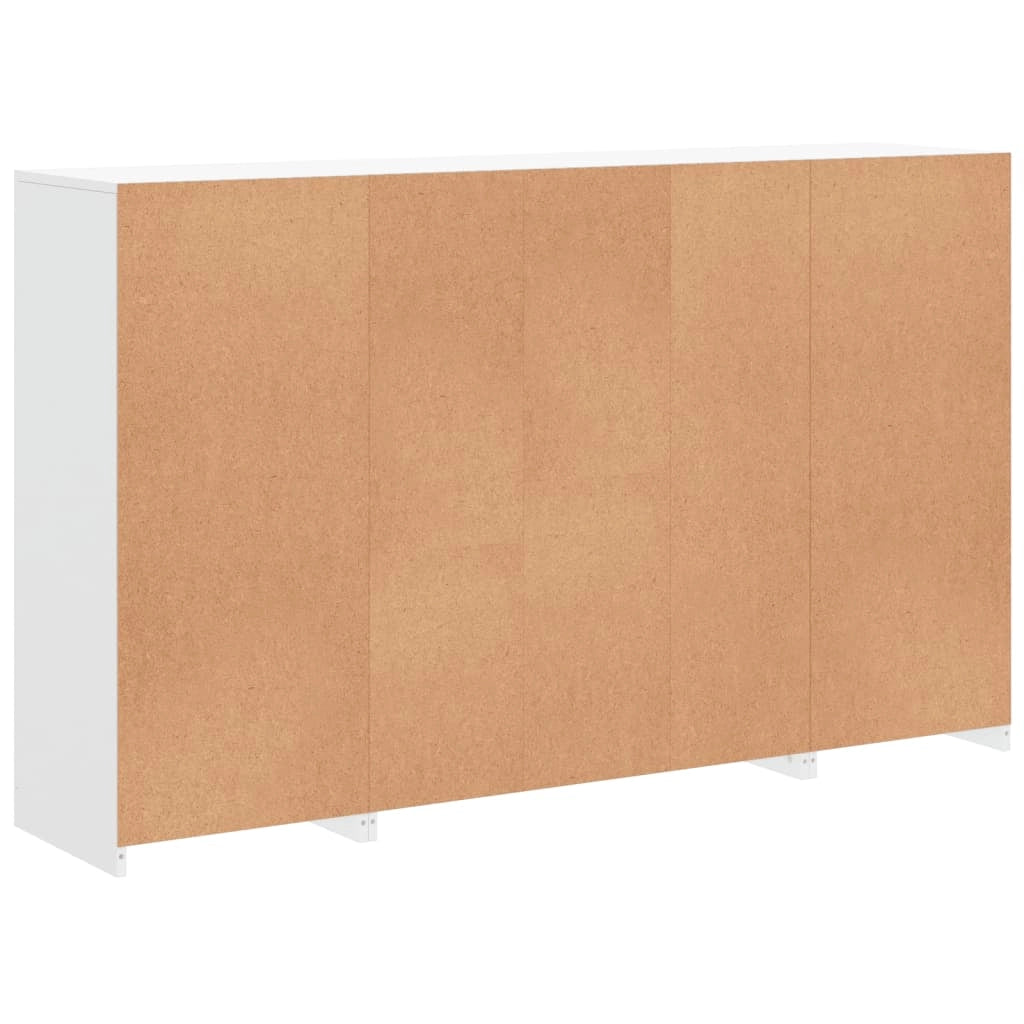 Buffet credenza cassettiera armadio mobile contenitore organizer per cucina soggiorno salotto con luci LED 3 pezzi legno ingegnerizzato bianco 02_0037197