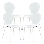 Set di 4 sedie da pranzo 85 x 48 x 50 cm design moderno robuste bianche 03_0009816