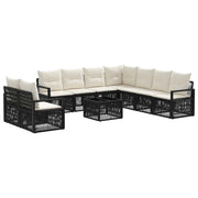 Set Divano da Giardino 10 pcs Nero polyrattan 3435754