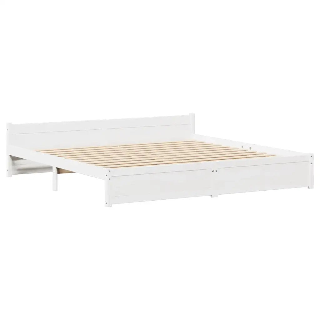 vidaXL Letto senza Materasso Bianco 180x200 cm Legno Massello di Pino