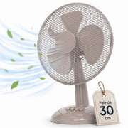 Ventilatore da Tavolo Diametro 30cm Potenza 35W Sabbia 3 Velocità Silenzioso