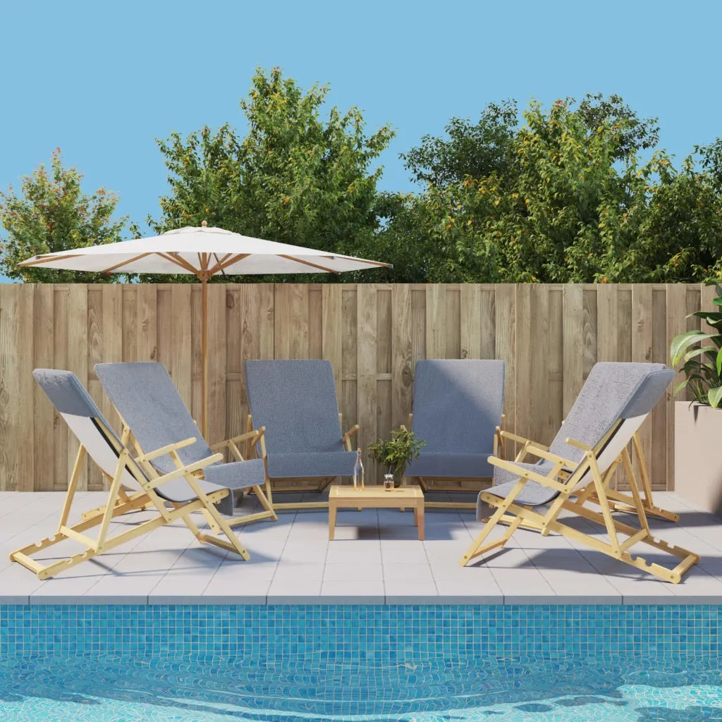 Asciugamani da Spiaggia 6 pz Grigi 60x135 cm Tessuto 400 GSM 3157053
