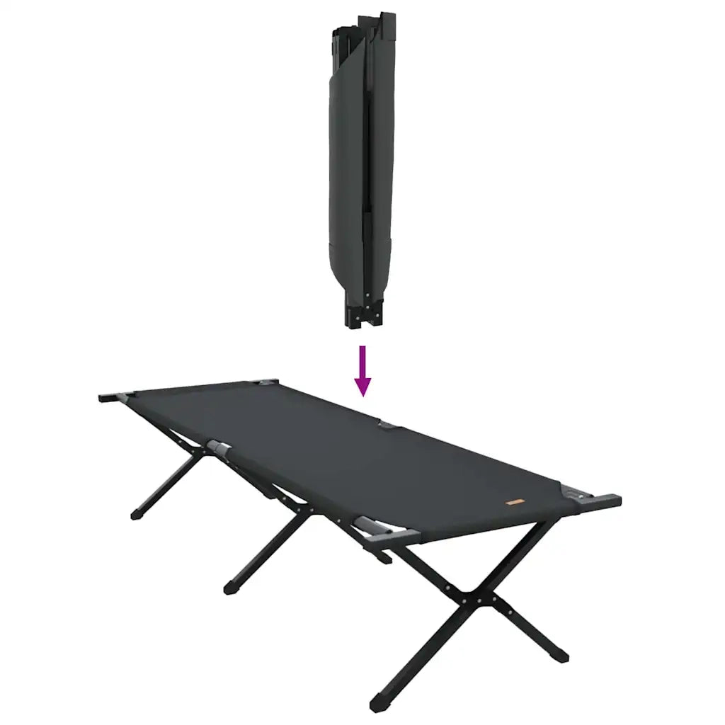 Letto da campeggio pieghevole Nero 193 x 69 x 45 cm CFW6922335