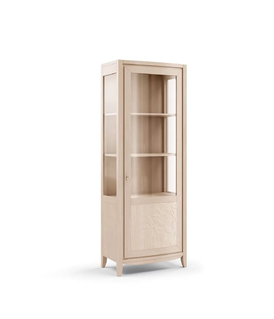 Parete attrezzata con colonne e base in legno massello con decoro foglia - Mobili 2G