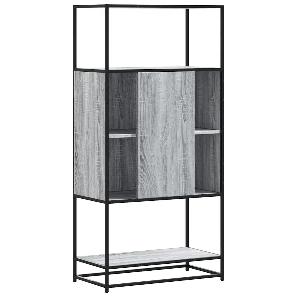 Credenza Grigio Sonoma 68x35x139 cm Legno Multistrato Metallo 849042