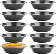 Set di 10 forme per torte rotonde con rivestimento antiscivolo - Forme per quiche per forno - Scatole per torte per la cottura - Nero - 125 x 3 x 7 cm