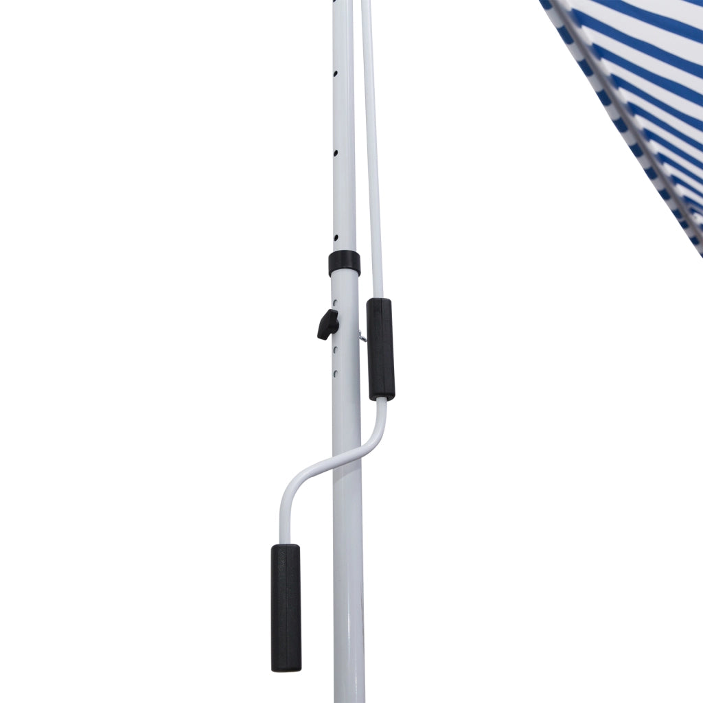Tendone da balcone con manovella regolabile ¨C zephmum ¨C blu e bianco 150 cm