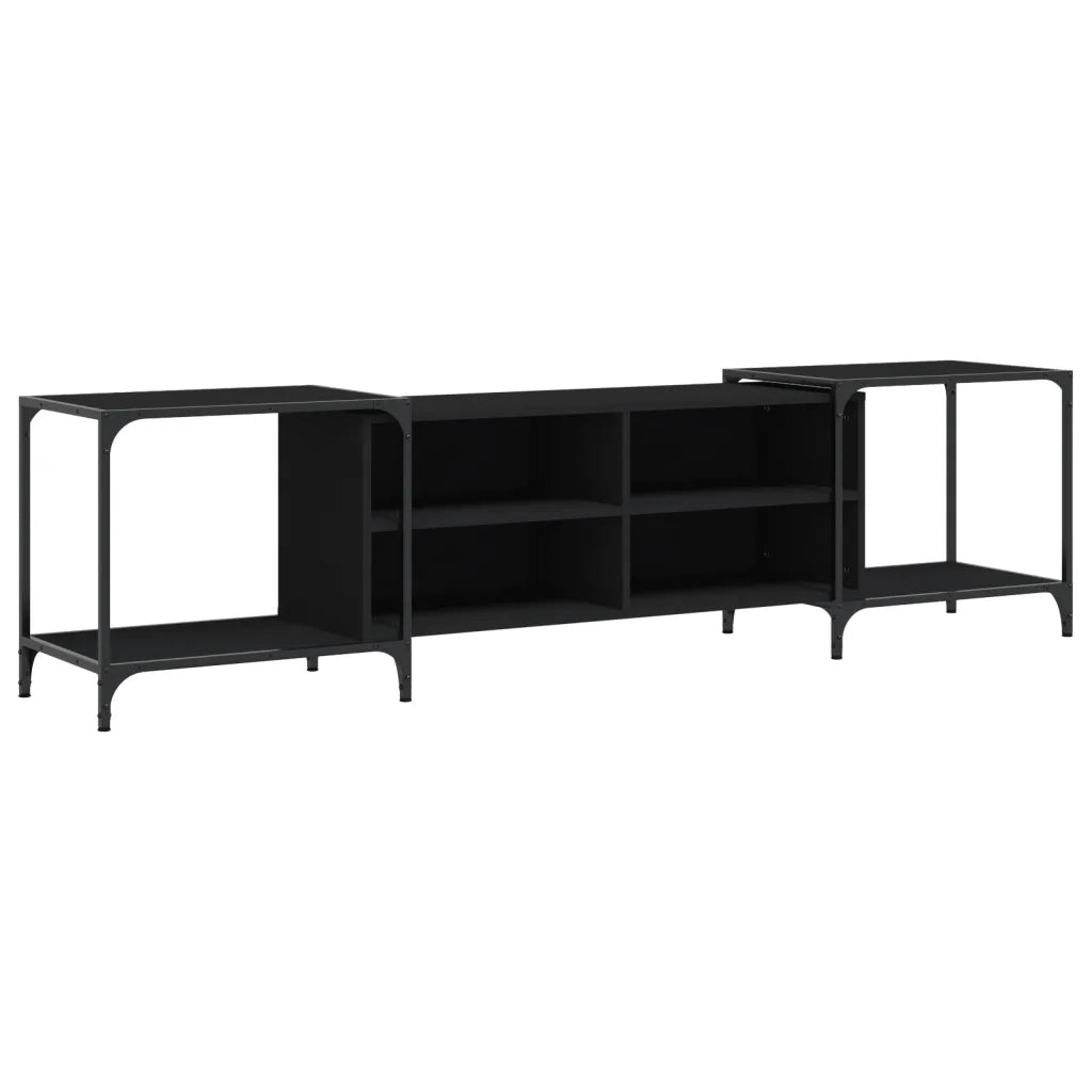 Mobile Porta TV Nero 203x37x50 cm in Legno Multistrato 837607