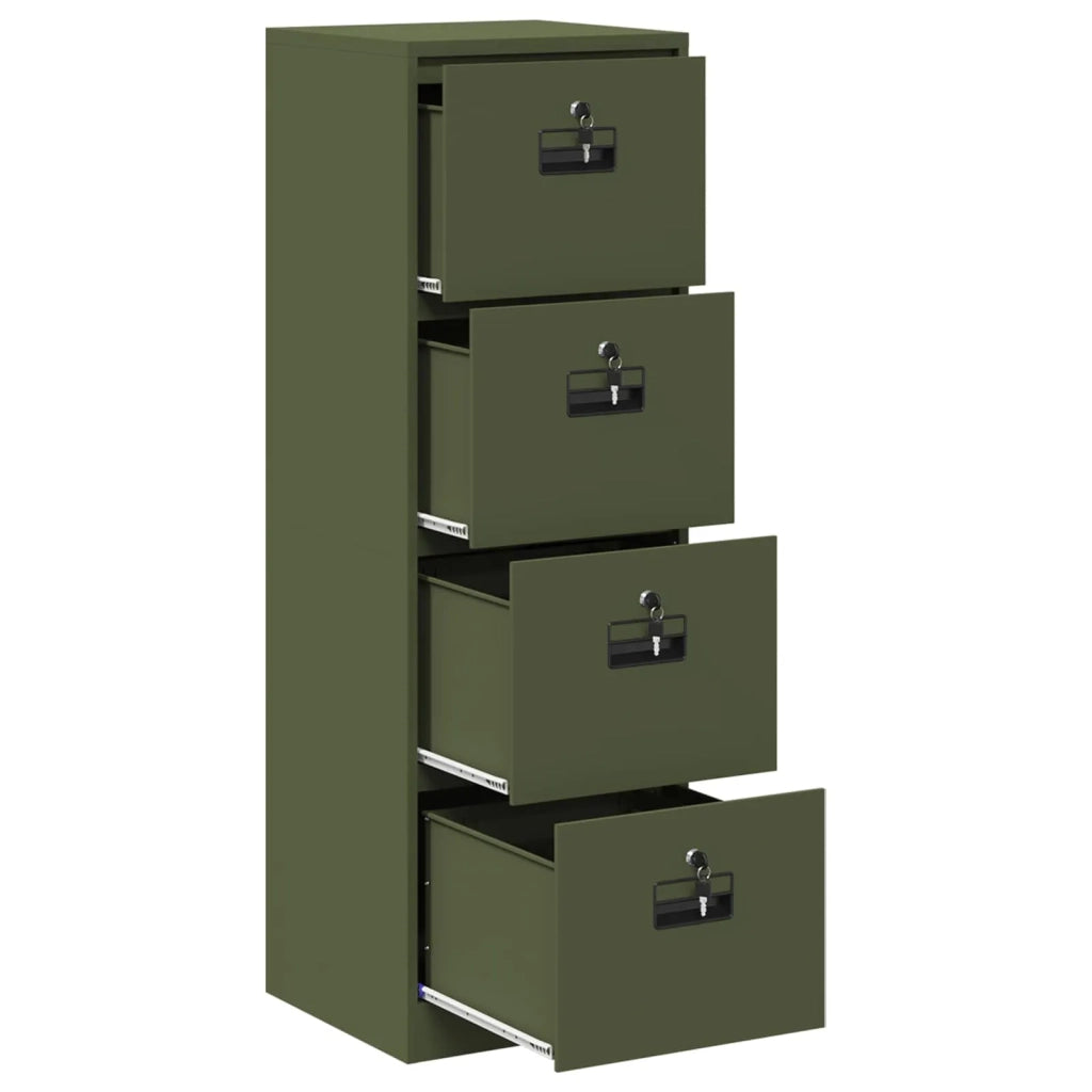 Armadio per File con cassetto Verde oliva 45,5 x 42 x 139 cm 891626
