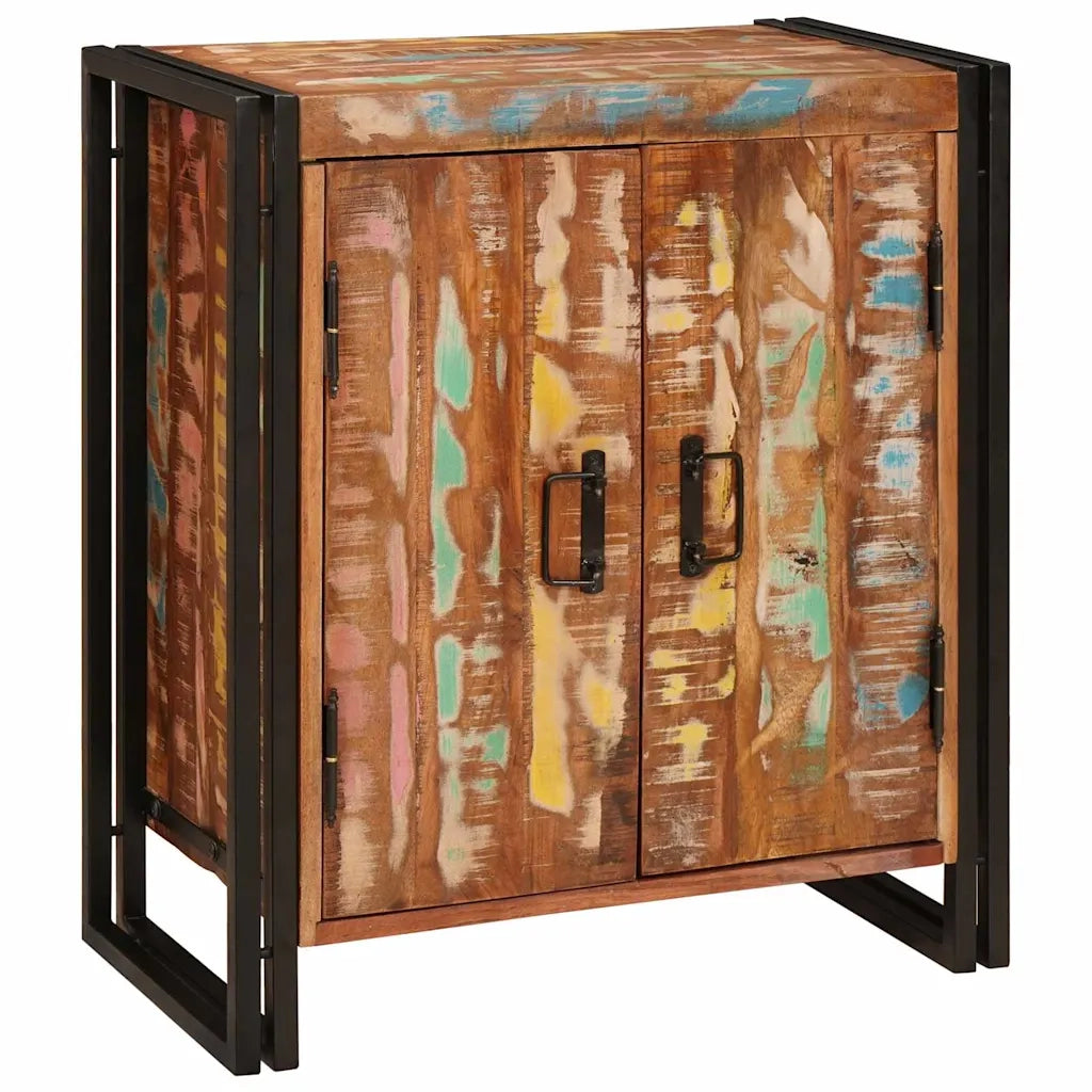 Comodino | Armadio da Notte | Mobiletto da notte Multicolore legno massello di riciclo