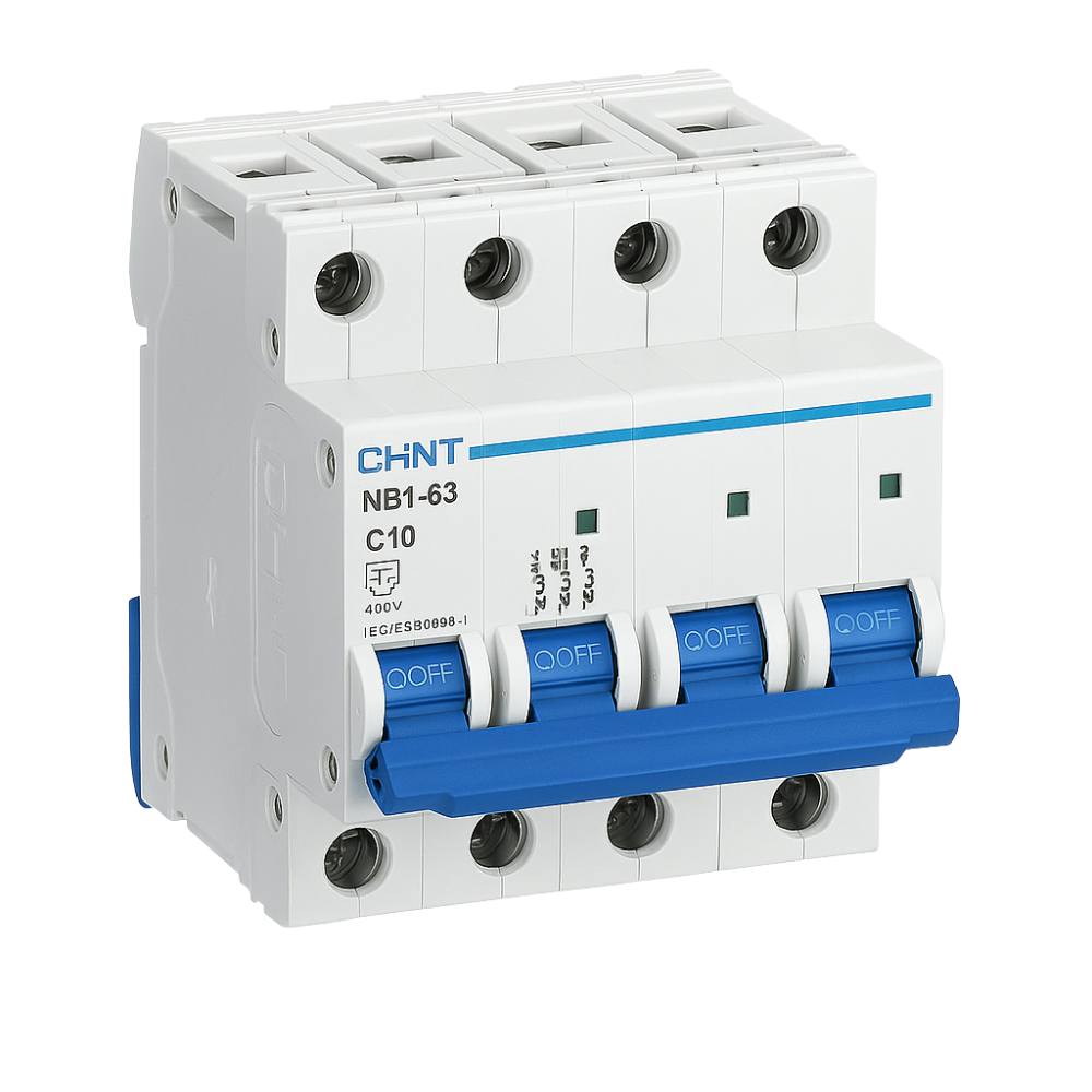 Interruttore magnetotermico 4p 6ka curva c chint serie nb1-63 da quadro din *** ampere 10 ampere, confezione 1