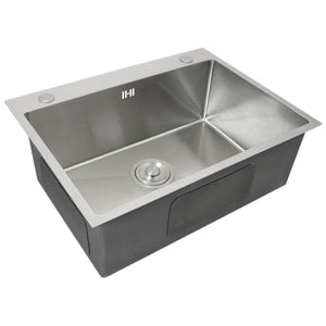 Lavello Singolo Acciaio Inox Sottotop Sottopiano Integrato Satinato Vasca 60x45
