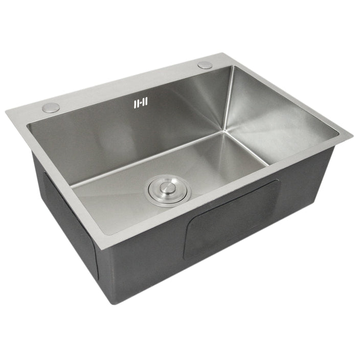 Lavello Singolo Acciaio Inox Sottotop Sottopiano Integrato Satinato Vasca 60x45