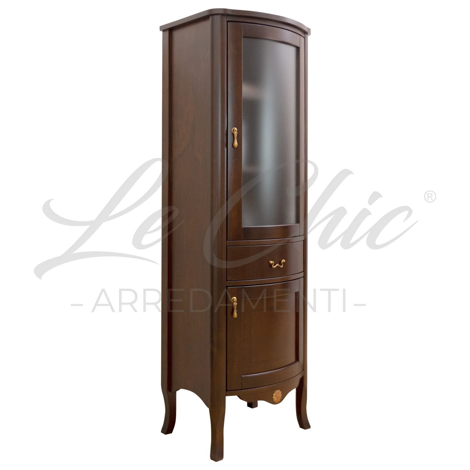 Colonna London classica color noce in legno massiccio