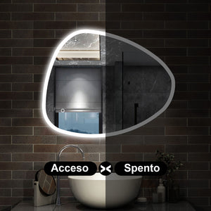 80 x 650 cm,AICA Specchio da Bagno LED con Luce, 3 Colori Regolabili,memoria, antiappannamento,CRI>90,autospegnimento