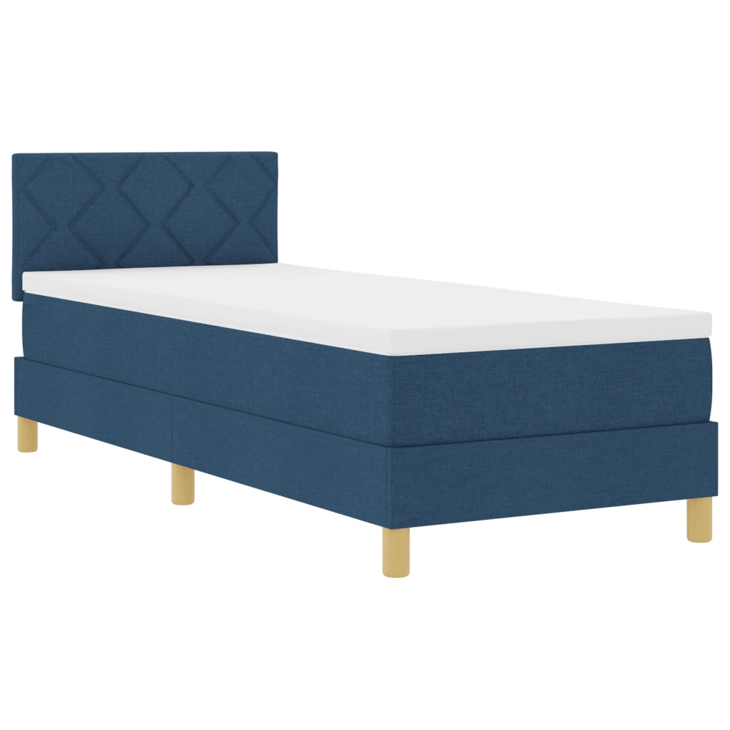 Letto Box Spring con Materasso Blu 80x200 cm Tessuto