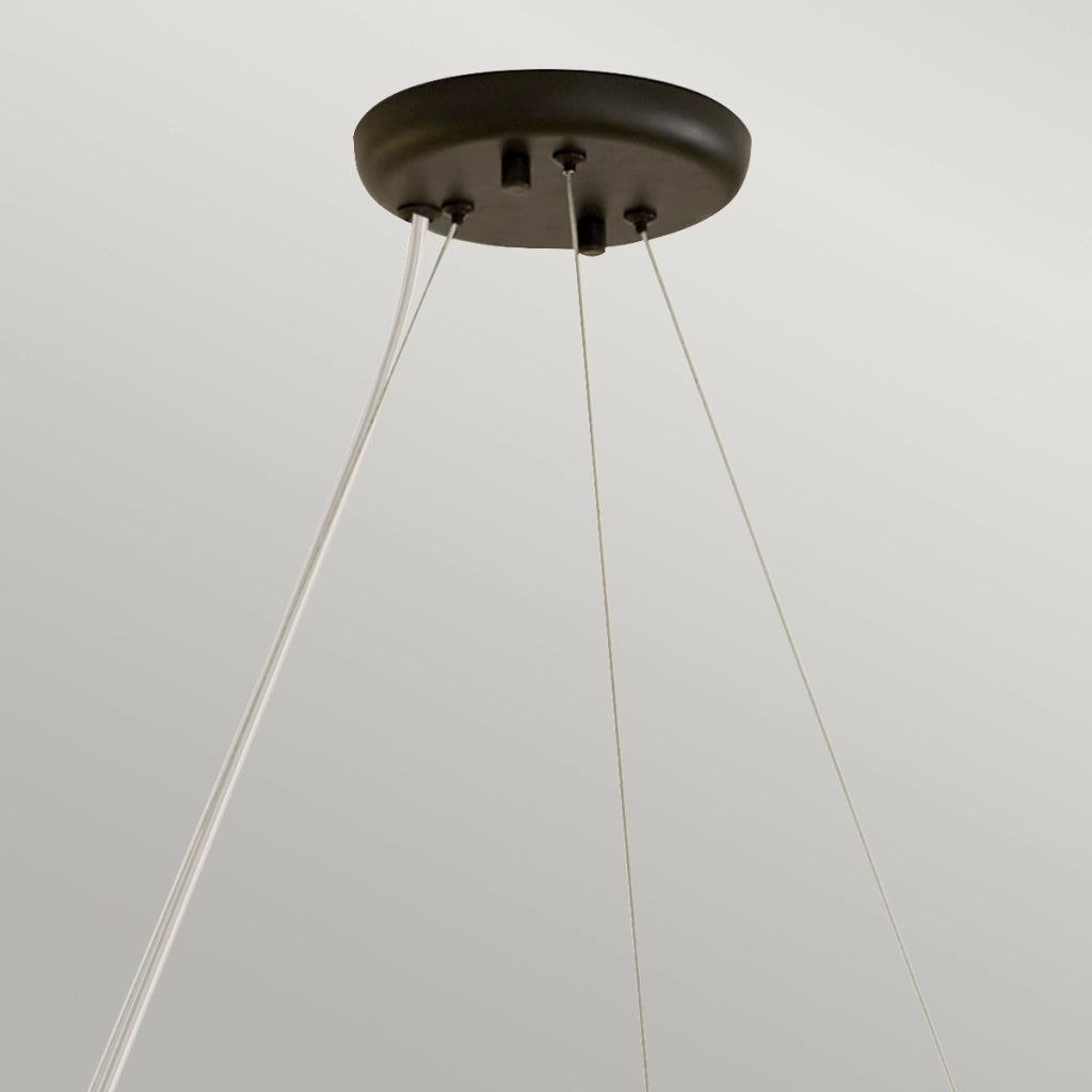 Lampadario loft nero satinato anello Ø88 9xE14 Kichler