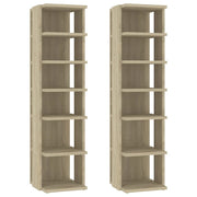 Scarpiere mobiletto portascarpe mobile per ingresso corridoio soggiorno set da 2 Sonoma 27,5 x 27 x 102 cm marrone 02_0022128