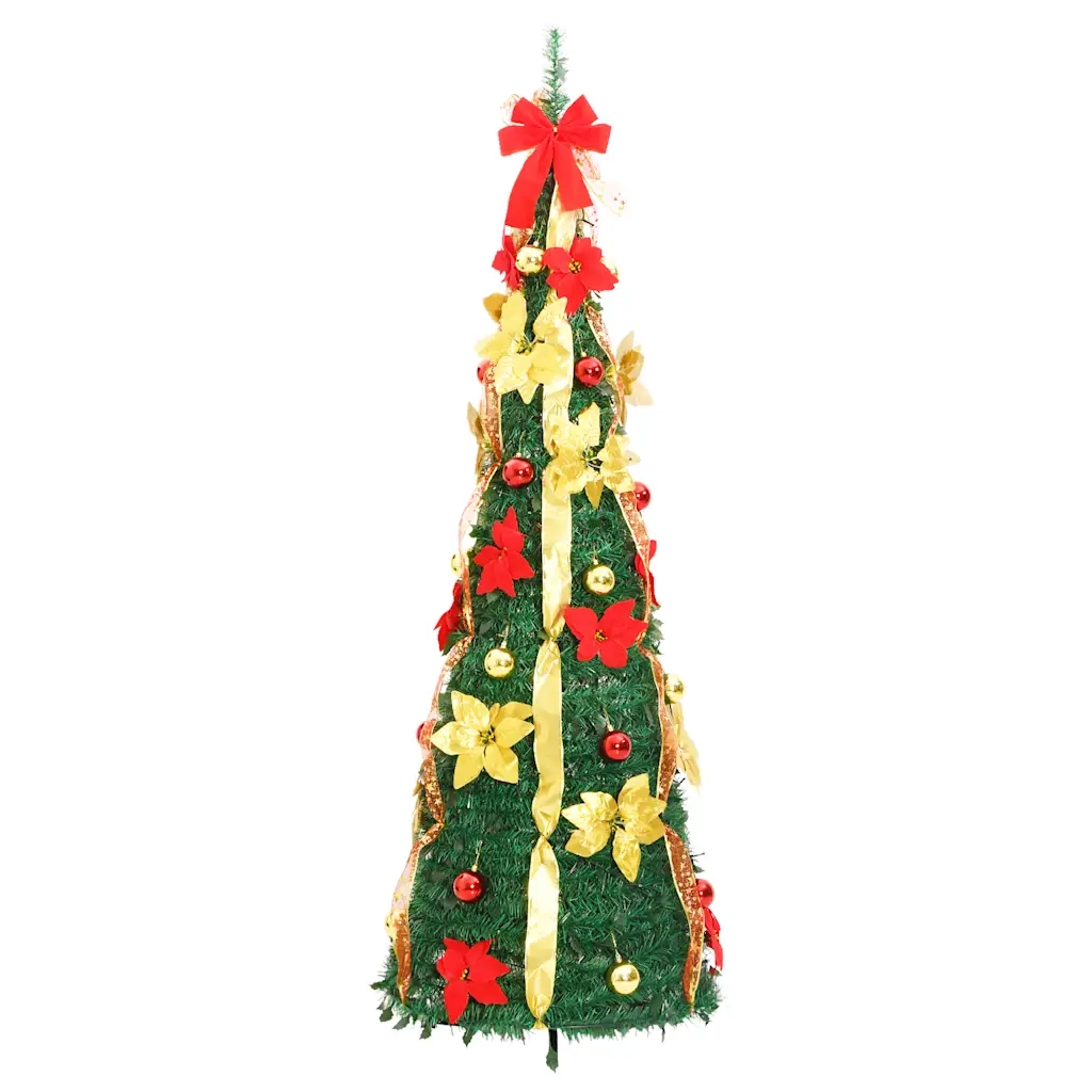 Albero di Natale Artificiale Pop-up-Albero Natalizio con 200 LED Verde 210 cm