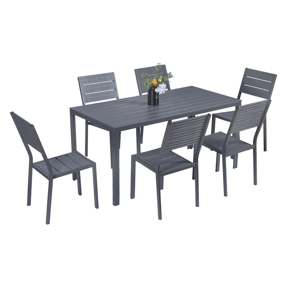SET GIARDINO IN ACCIAIO 'BODRUM' colore dark grey  - LIF