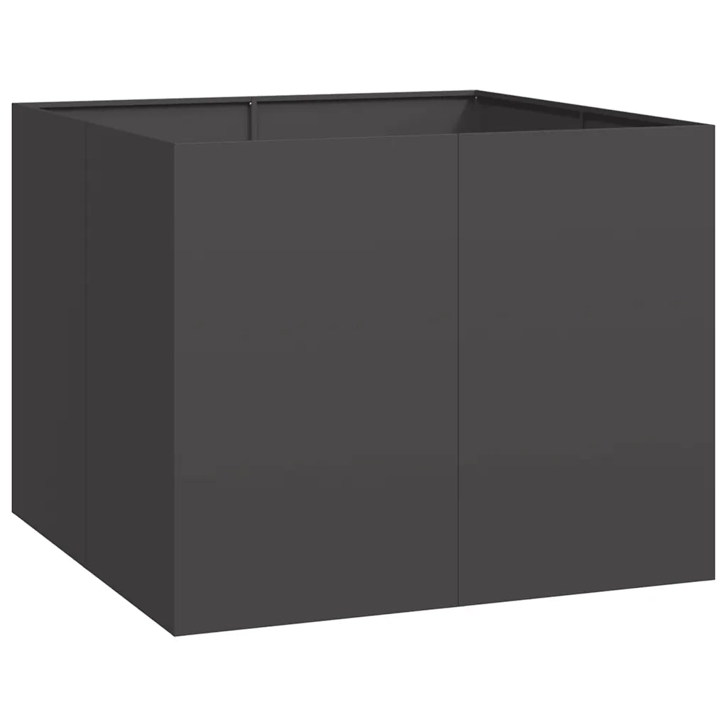 Fioriera-Vaso da Esterno-Contenitore per Piante Nera 100x100x80 cm in Acciaio
