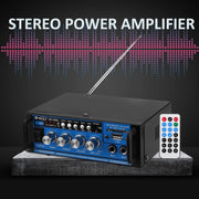 Trade Shop - Amplificatore Audio 12v 220v Usb Sd 2 Microfoni Mp3 Fm Casa Auto Karaoke Bt188a -