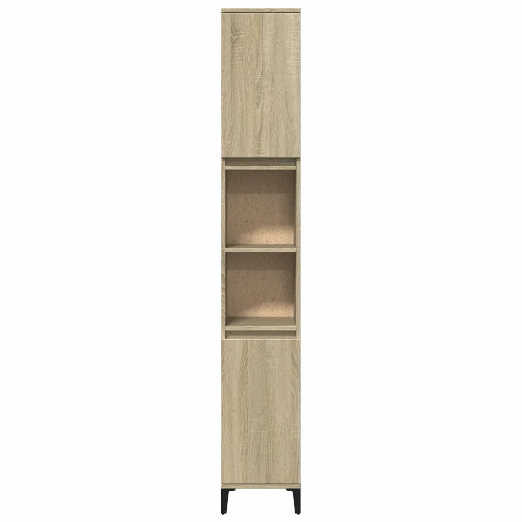 Armadietto da Bagno Rovere Sonoma 30x30x190cm Legno Multistrato 847388