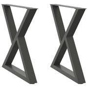 Set di 2 gambe per tavolo da pranzo componibili 70 x 73 cm con piedini regolabili design moderno in acciaio antracite 02_0057012