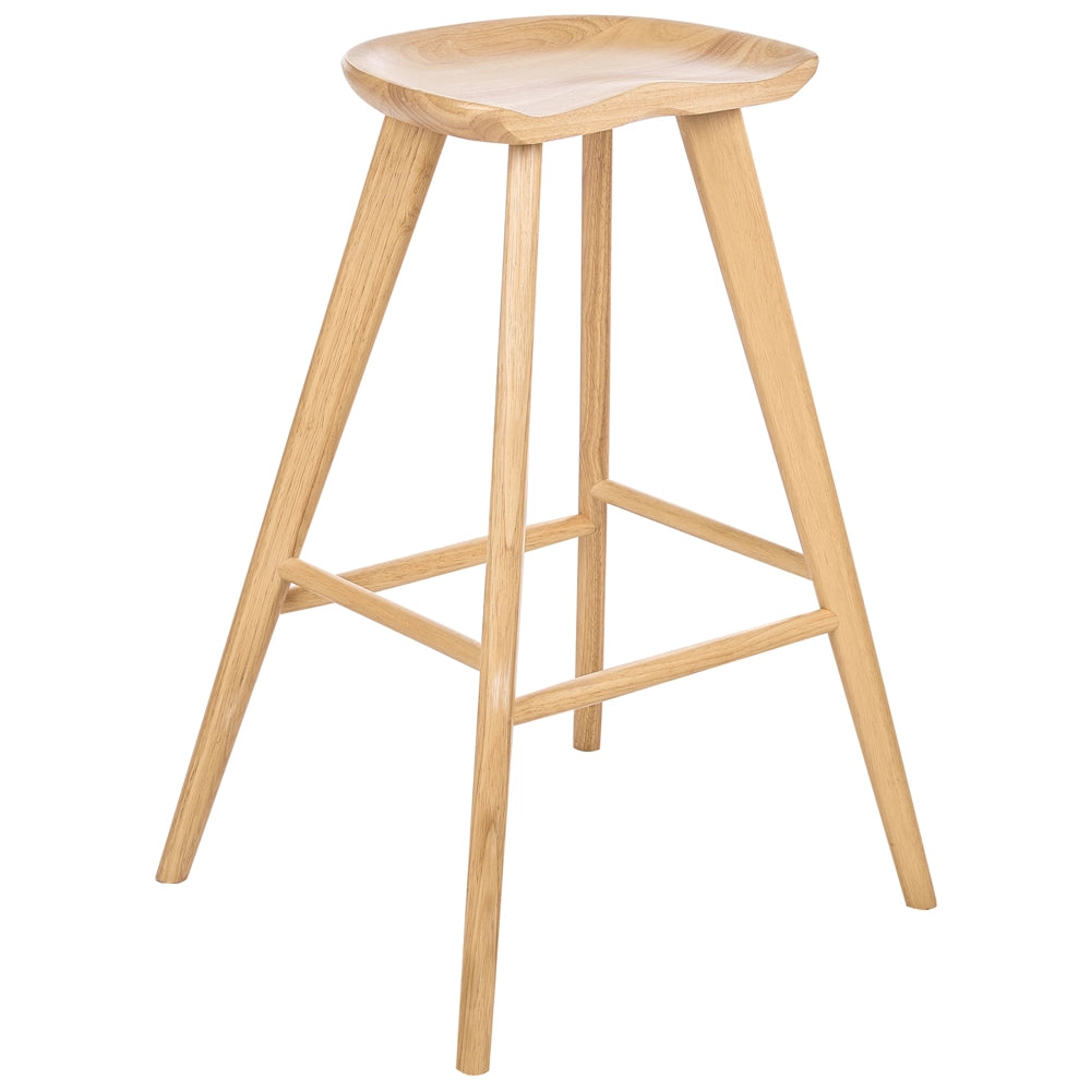 Set di 2 sgabelli da bar in legno di caucciù stile retrò cucina sala da pranzo marrone chiaro