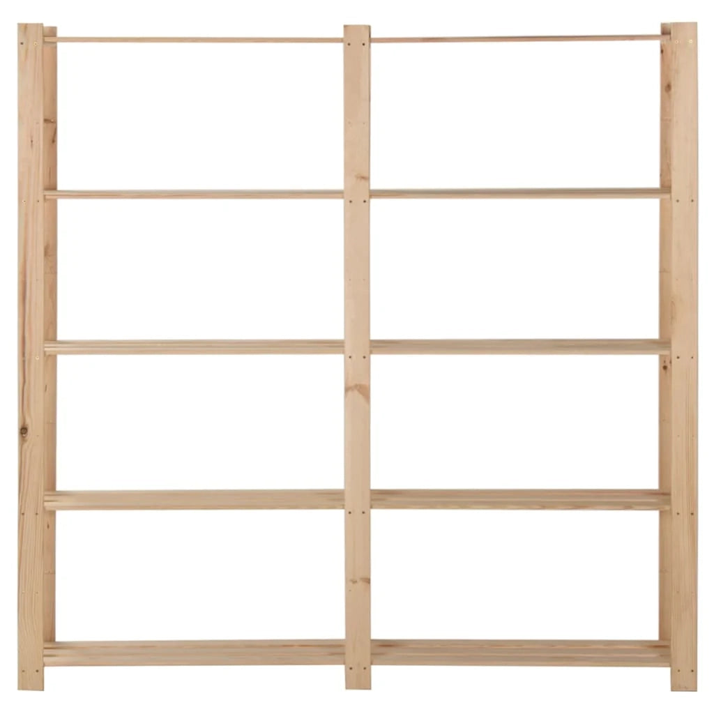 Scaffale portaoggetti a 5 ripiani 170 x 28,5 x 170 cm legno di pino massello 02_0000659
