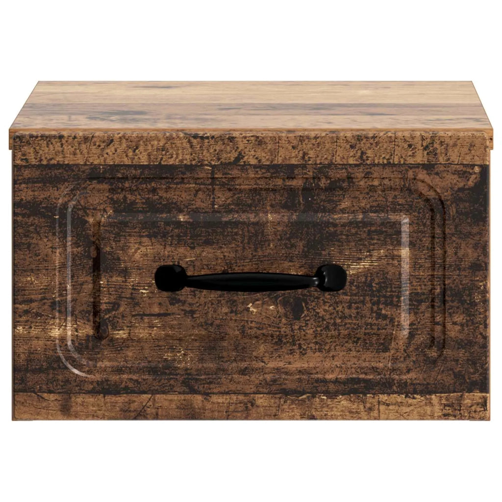 Mobiletto da notte a muro 2 pcs Legno antico 34,5 x 33 x 20 cm 899292