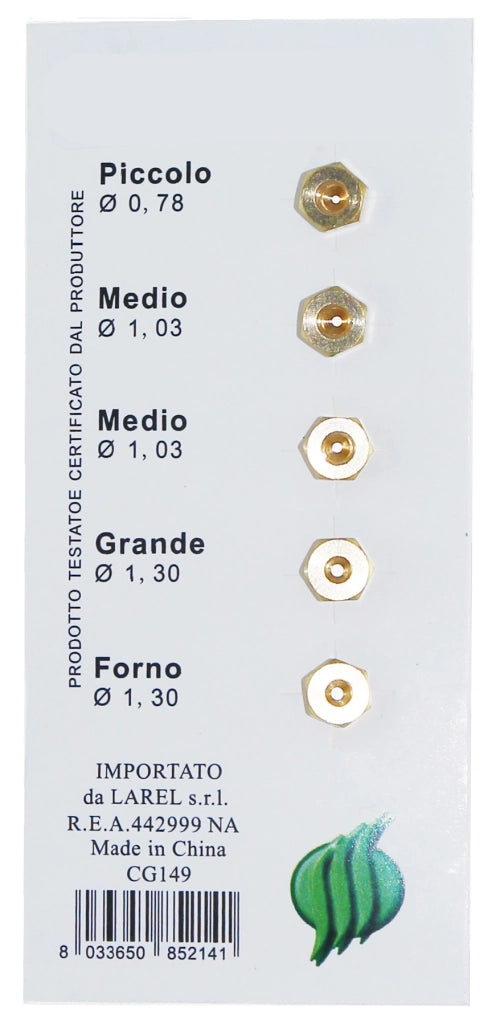 SET 5 UGELLI FORNELLO CUCINA A GAS METANO- AMAFLEX- 5,0 confezione