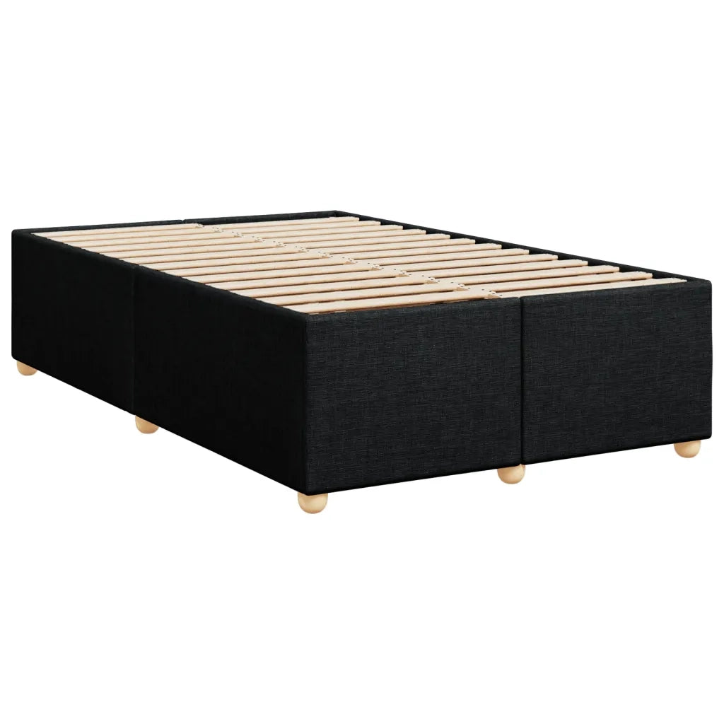 Giroletto a Molle con Materasso Nero 120x200 cm in Tessuto
